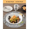 thumbnail image 3 of 13 Inch Round Placemats Set of 4, You Are My Sunshine Non Slip Heat Insulation PP Table Mats, Yellow Sunflowers Cute Bees Heart Grey Washable Place Mats for Kitchen Dining Party Table Decor, 3 of 7