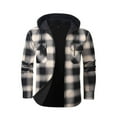thumbnail image 2 of Long Sleeve Shirt for Men Fleece Lined Hoodie Plaid Button Down Shirt Jacket with Pockets for Winter Casual Outdoor Wear Mens Shacket, 2 of 6