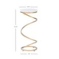 thumbnail image 5 of Pemberly Row White Marble 10.5" Round Drink Table with Iron Spiral Base in Gold, 5 of 10
