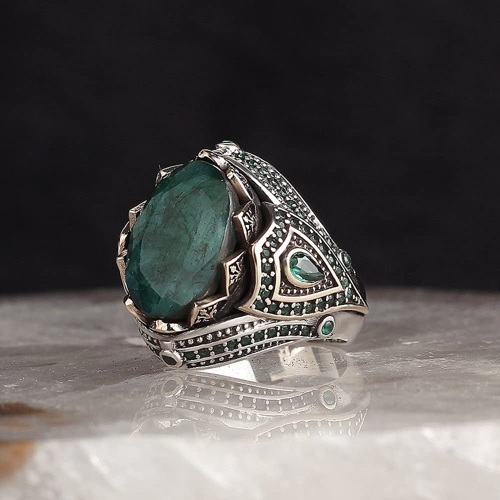 Mens green hotsell emerald ring
