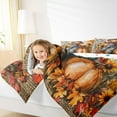 thumbnail image 4 of Manfei Western Farmhouse Screcrow Bedding Comforter Set,Orange Pumpkin Maples Twin Comforter Sets,Hello Fall Bedding Set For Child,Ultra Soft Home Decor Reversible,2 Pieces, 4 of 8