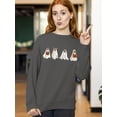 thumbnail image 2 of Hiding Ghost Dogs Halloween Outfit Pet Lovers Crewneck Sweatshirt, S, Charcoal, 2 of 6