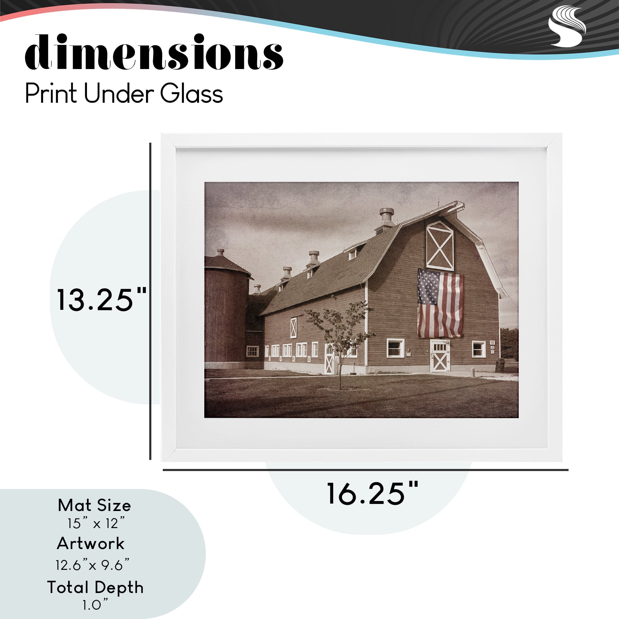 Stupell Industries Rural America Barn White Framed Print Under Glass, design by Marcus Prime