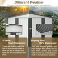 thumbnail image 4 of Outdoor Storage Shed 8 x 6 ft Outdoor Storage Shed, All Weather Metal Sheds with 2 Lockable Doors, Tool Shed for Garden, Backyard, Lawn,White,Garden Storage Shed, 4 of 19