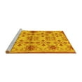thumbnail image 2 of Ahgly Company Machine Washable Indoor Round Abstract Yellow Modern Area Rugs, 6' Round, 2 of 4