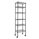 thumbnail image 1 of Estantería de almacenamiento YSSOA Heavy Duty de 6 niveles con ruedas de 160 kg, color negro, 1 of 7