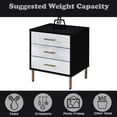 thumbnail image 3 of Metal Nightstand with Unique Drawer Pattern / Ample Storage / Bedroom Space, 3 of 4