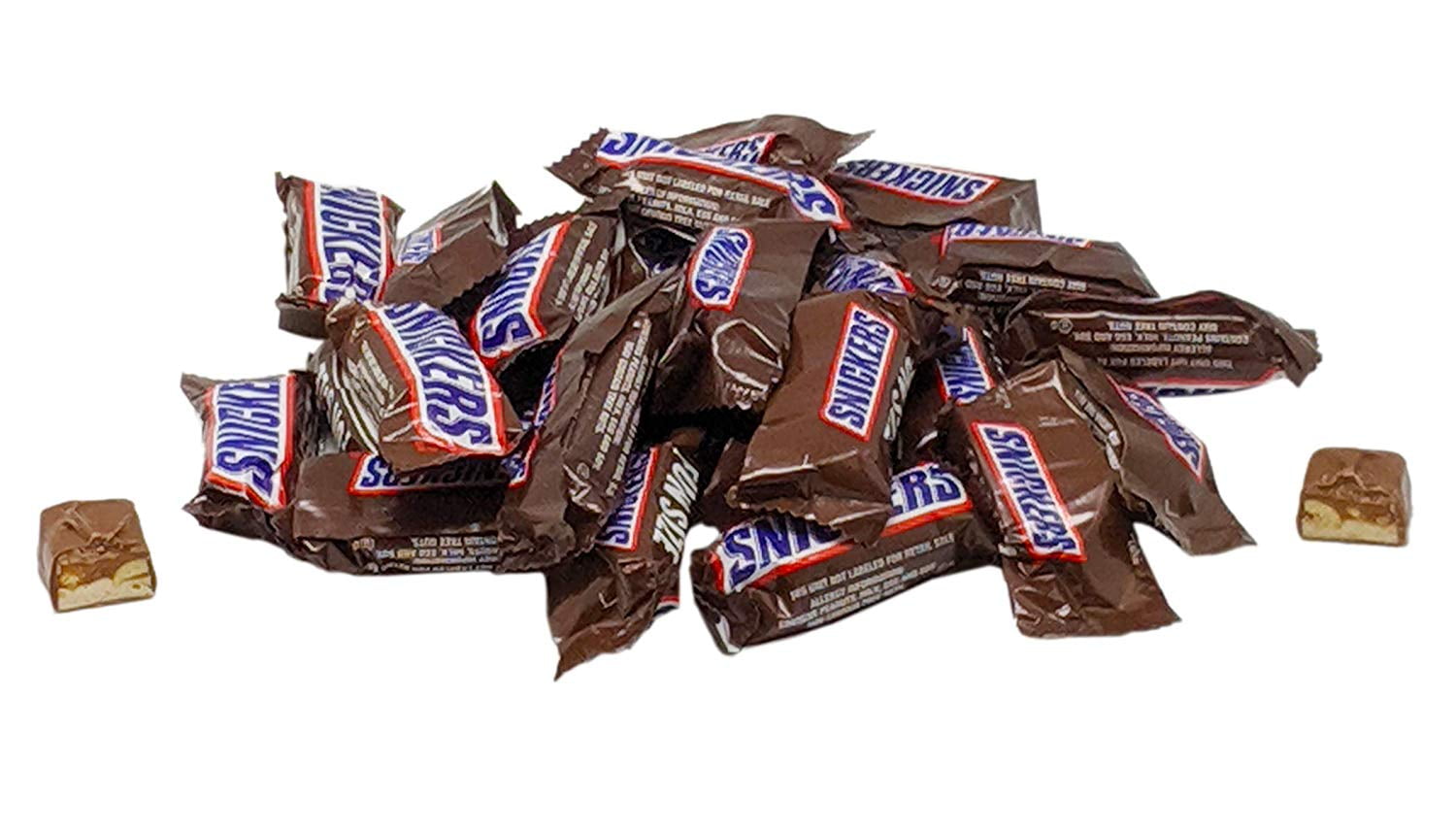 Snickers Fun Size Candy Bars, Individually Wrapped Chocolate Caramel Nougat Candy, Bulk Resealable Bag, 5 lb, Halloween Candy Bulk, Party Supply, Candy Bowl