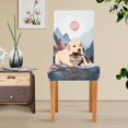 thumbnail image 4 of Yayeee 4 Pack Dining Chair Covers Stretch Parson Chairs Slipcovers Seat Protector, Art Mountain and Sun Pattern, 4 of 6