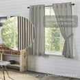 thumbnail image 3 of VHC Brands Grain Sack Aqua Blue Stripe Coastal Farmhouse Panel Curtain Set 84"x40", 3 of 6