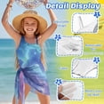 thumbnail image 4 of Xixirimido Vibrant Galaxy Print Girls Swimsuit One Piece with Removable Bra, One Shoulder Adjustable Strap Swimwear with Mesh Cover Up Bathing Suit for Girl, Size 7-8 Years, 4 of 7