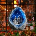 thumbnail image 3 of ‌Nativity Scene Christmas Tree Ornament,Resin Rock with Blue Crystal Cavity,Hand-Painted Holy Family,Religious Holiday Decoration,Shatterproof Unique Christmas Ornament for Home Decor‌, 3 of 6
