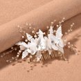 thumbnail image 2 of NAMZI Bridal Flower Wedding Hair Pins Crystal Pearl Hair Combs Clips Headpiece Gold Wedding Hair Accessories Jewelry with Rhinestone for Brides Bridesmaids Women Girls (Gold), 2 of 2