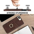 thumbnail image 4 of PU Leather Case for iPhone 8 Plus / iPhone 7 Plus with Ring Holder Stand Card Slots Cover, Flexible Soft TPU Shockproof Non-Slip Bracket Phone Case for iPhone 8 Plus / iPhone 7 Plus 5.5 Inch,Coffee, 4 of 17