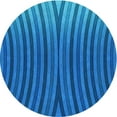 thumbnail image 1 of Ahgly Company Indoor Round Patterned Blue Eyes Blue Area Rugs, 3' Round, 1 of 6
