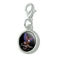thumbnail image 2 of Freedom Choppers Motorcycle Patriotic American Flag Eagle Bike Antiqued Bracelet Pendant Zipper Pull Charm with Lobster Clasp, 2 of 5