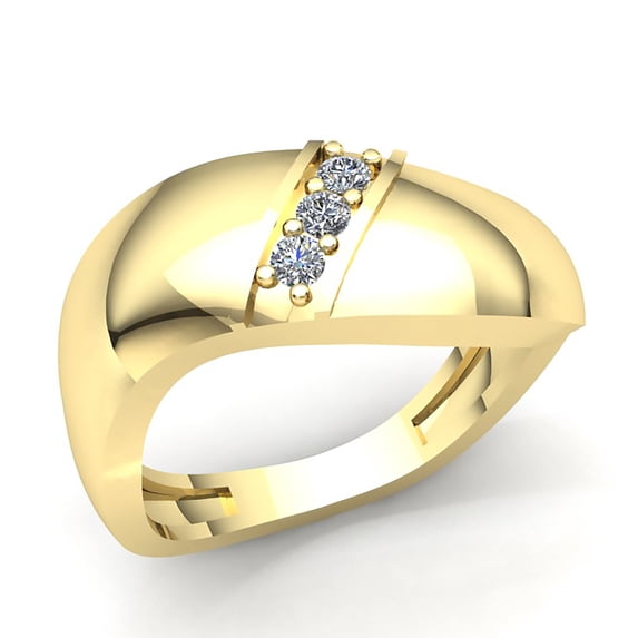 Natural 0.75ct Round Cut Diamond Mens 3-stone Anniversary Wedding Band Solid 14K Rose, White or Yellow Gold GH SI1