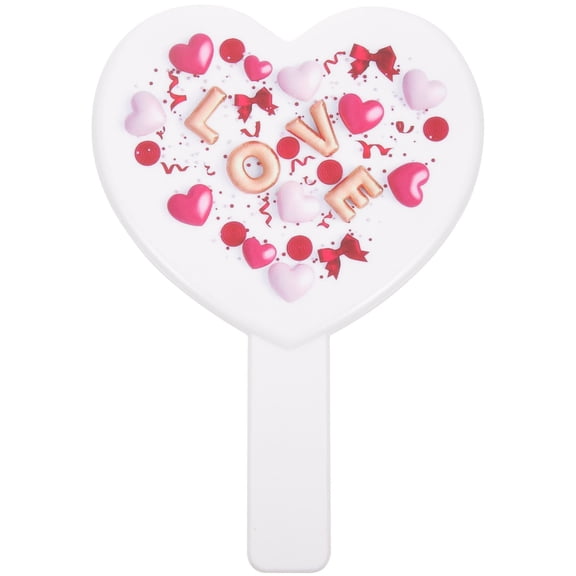 GOOHOCHY Heart Shape Makeup Mirror Travel Make Up Mirror Vanity Mirror with Handle
