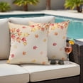 thumbnail image 4 of Fall Outdoor Waterproof Pillow Covers, Thanksgiving Maple Leaf Orange Red Botanical Ombre Decorative Square Throw Pillowcase Sofa Cushion Sham for Patio/Couch/Chair, 18"x18" 2 Pack, 4 of 8