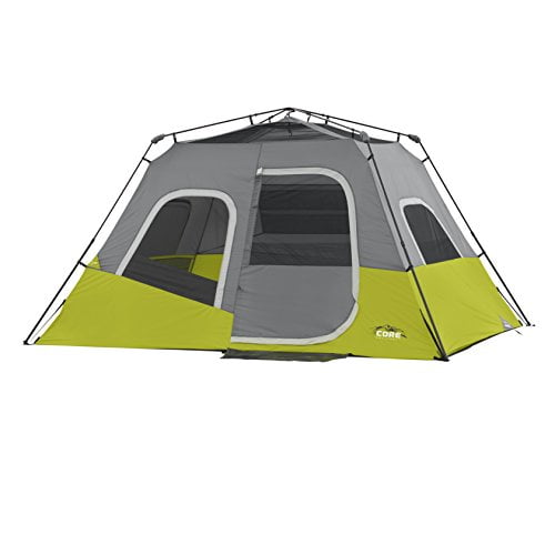 CORE 6 Person Instant Cabin Tent with Wall Organizer (Green)