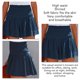 thumbnail image 5 of Pantalones cortos elegantes de cintura fruncida en azul oscuro para mujer para entrenamientos casuales en casa en verano, talla S, 5 of 6