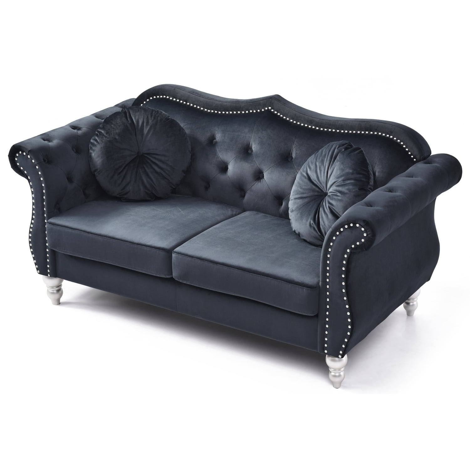 Glory Furniture Hollywood Velvet Loveseat in Black