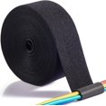 thumbnail image 1 of czcpp-2 Inch x 30 FT Double Sided Hook And Loop Roll Tape - Two Sided, Self Stick, Reusable Cable Ties Wrap for Cable Management, Heavy Duty Extender Straps Long Wire Strips Band Black, 1 of 4