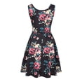 thumbnail image 4 of Womens Dresses Summer Sleeveless U-neck A-line Short Printed Loose Casual Dress Black L, 4 of 6