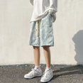 thumbnail image 4 of Pantalones cortos con estampado tie-dye de verano para hombre 2024, nuevos pantalones cortos holgados con cordón para vacaciones en el gimnasio y la playa, moda hip hop masculina Y2K, 4 of 5