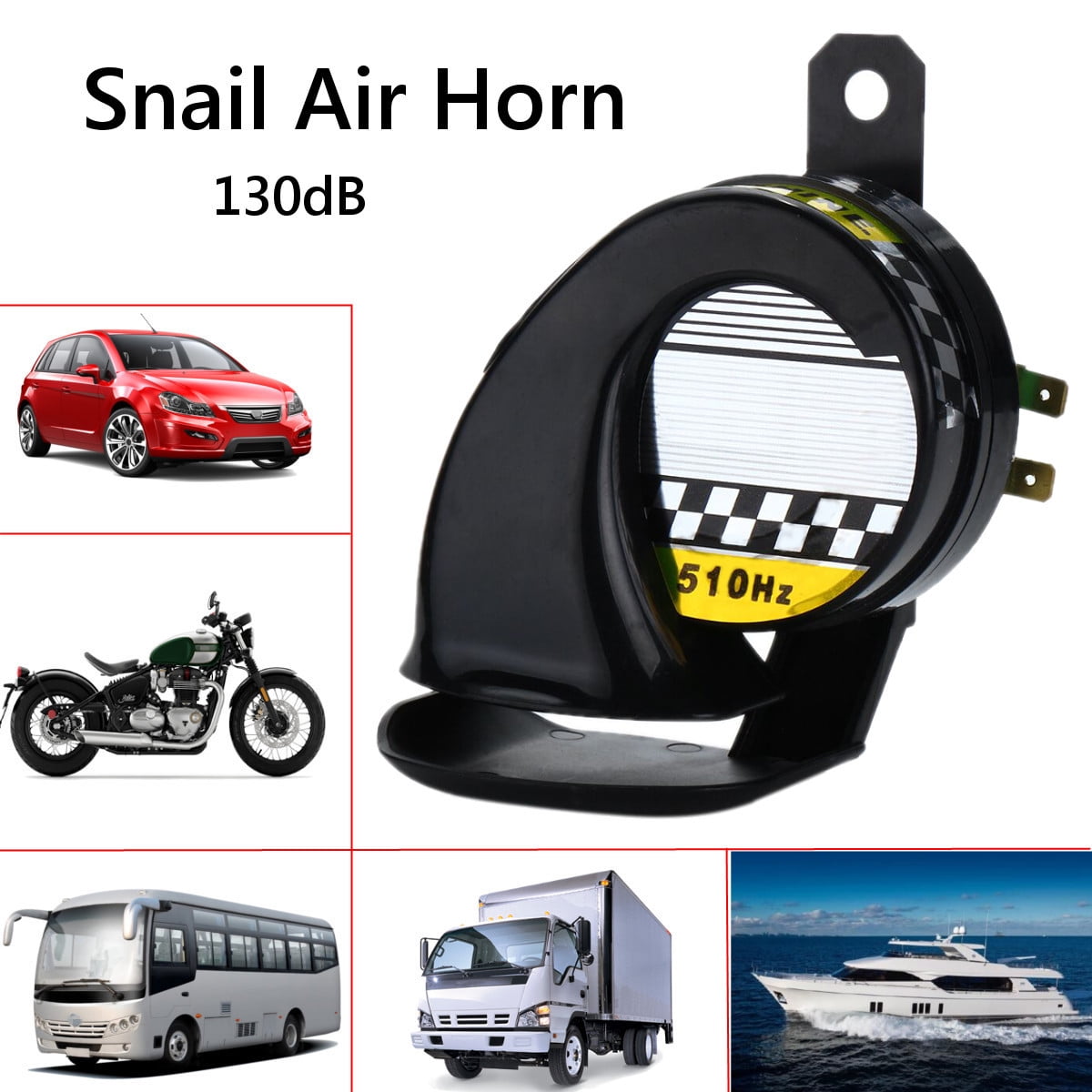 Universal Waterproof 12V Motorcycle Truck Car Snail Air Horn Siren Horn Blue 