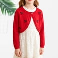 thumbnail image 5 of UACY Kids Girls Bolero Sweater Shrug, Long Sleeve Open Front Knit Cardigan for School, Party and Everyday Wear, 5 of 6