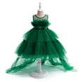 thumbnail image 4 of Moocorvic Flower Girls Dresses Cold Shoulder Short A Line Wedding Party Ball Gown Princess Dress 9-10Years,Green, 4 of 8