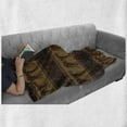 thumbnail image 6 of Safari Soft Flannel Fleece Blanket, Continuing Pattern of Leopard Silhouettes with Geometric Shapes Ethnic Art, Cozy Plush for Indoor and Outdoor Use, 70" x 90", Dark Brown Caramel, by Ambesonne, 6 of 6