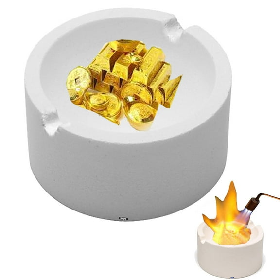 Melting Crucible Dish Round Cup Fused Silica Gold & Silver Capacity 7oz Italy