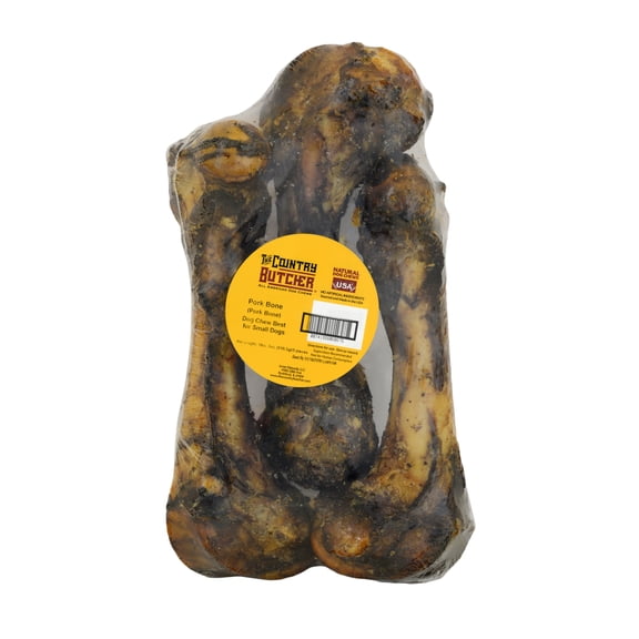 Country Butcher Natural Pork Femur Bone Dog Treat, 3 Pack