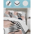 thumbnail image 4 of Quilts Queen Size, Boho Geometric Soft Comforter Bedding Set for Bed, Modern Abstract Art Tropical Striped Lightweight Quilted Bedspread with Pillow Cover(2 Pieces) for All Season, 90x96 Inch, 4 of 6