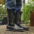 thumbnail image 4 of Mid PipeSquare Toe Wide Calf Pull On Boots Classic Retro Mens Work Boots Western Boots Slip Resistant Embroidered Pull On Boot, 4 of 5
