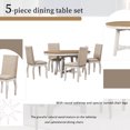 thumbnail image 6 of 5 PCS Round Dining Table Set with 4 Upholstered Chairs, 42-58" Extendable Dining Table with Wooden Legs, Farmhouse Kitchen Table Furniture Set for Dining Room Kitchen, 6 of 7