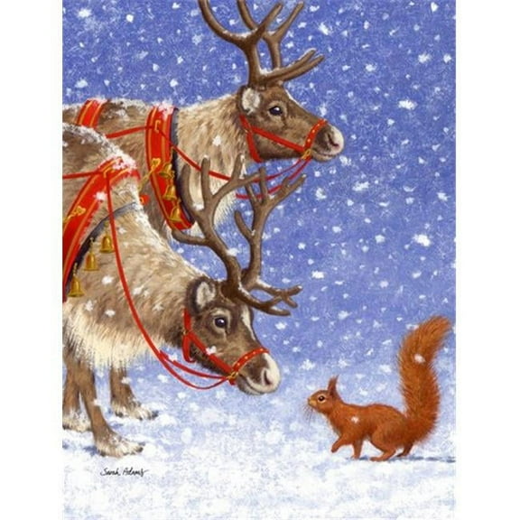 Reindeers & Squirrel Flag Garden Size