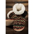 thumbnail image 3 of PacificPlex Womens Knit Shearling Lined Bootie Slippers Muk-Luk Slipper Booties, S/M, Brown, 3 of 6