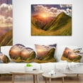 thumbnail image 4 of Designart Sunrise Over Green Mountains - Landscape Photo Throw Pillow - 18x18, 4 of 5