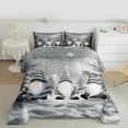 thumbnail image 2 of Manfei Hello Winter Queen Comforter Set,Lovely Cartoon Gnome Bedding Sets,White Silver Bedding Comforter Set For Kids,Super Cozy Room Decor Reversible,3-Piece, 2 of 8