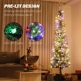thumbnail image 4 of HOMCOM 7.5ft Pencil Artificial Christmas Tree w/ Remote, Flocked Xmas Tree, 4 of 10