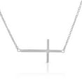 thumbnail image 5 of My Daily Styles Sterling Silver Sideways Cross Pendant Necklace, 925, 5 of 6
