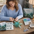 thumbnail image 5 of Mythical Ocean DIY Bead Kit, 3D Beaded Animal Kit, Glossy Glass Bead Craft Set, Easy-Follow Instructions For Creating Unique Underwater Decorations Turtle, 5 of 9