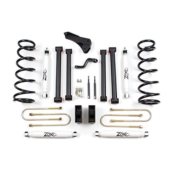 Zone Offroad 5" Suspension System - 3-1/2" Rear Axle Diameter w/Black Nitro Shocks