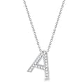 thumbnail image 2 of Custom Tilted Diamond Block Letter Initial Necklace in 14k White Gold, 2 of 2