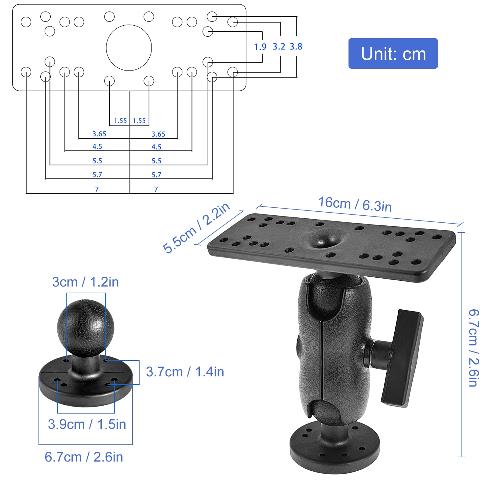 Holder Portable Kayak Fishfinders Holder Fish Finder Ball Mount Base 360  Fish Finder Mount Fish Finder Kayak Accessory