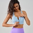 thumbnail image 2 of Sujetador de yoga con cremallera frontal de primavera y verano, espalda hermosa, chaleco para correr resistente a los golpes y de alta resistencia, ropa deportiva integrada para yoga, 2 of 5