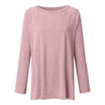 thumbnail image 6 of Long Sleeve Shirts for Women 2026 Spring Plus Size Plain Crewneck Oversized Tshirt Blouse Tunic Tops, 6 of 7